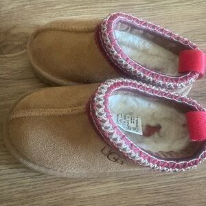 UGG Brown Slippers with Red Trim